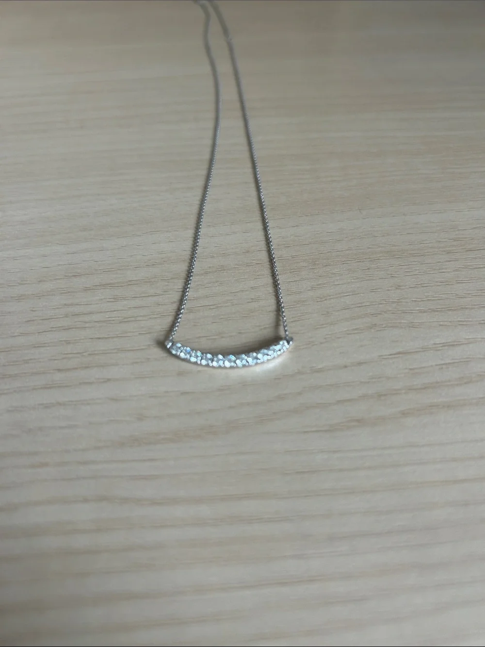 Macy’s Crystal Crescent Bar Necklace - perfect condition
